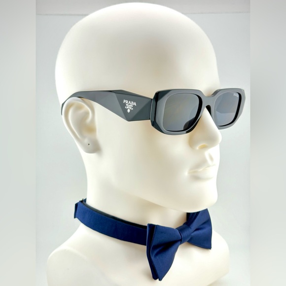 New! Prada Symbole Sunglasses SPR17WS Acetate Black Frame Gray Lenses UNISEX! - Picture 5 of 15